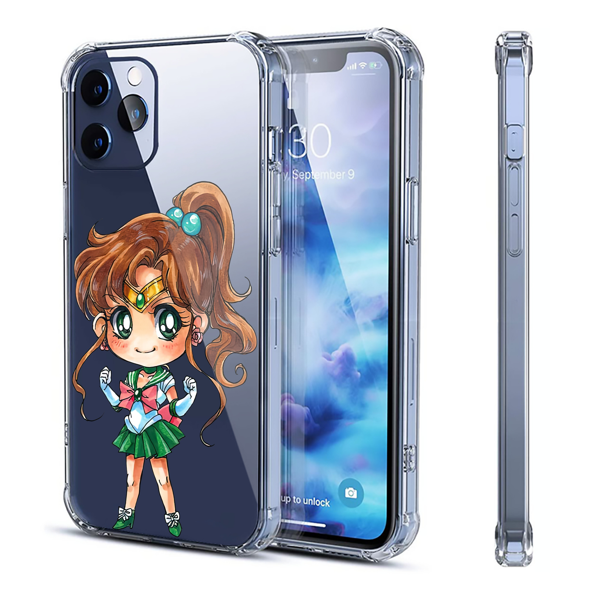（画像用） 美少女戦士セーラームーン 木野 まこと きの まこと Sailor Moon Kino Makoto （セーラージュピター；Sailor Jupiter） 【iPhone 12シリーズ対応】透明スマホケース（クリアソフトケース）